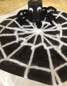 spider web plate with spider decoration
